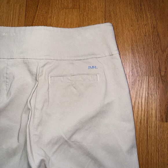 J. McLaughlin Women's Pull On Ankle Pants Split Sides Beige Sz 4 Preppy Classic - Picture 15 of 16